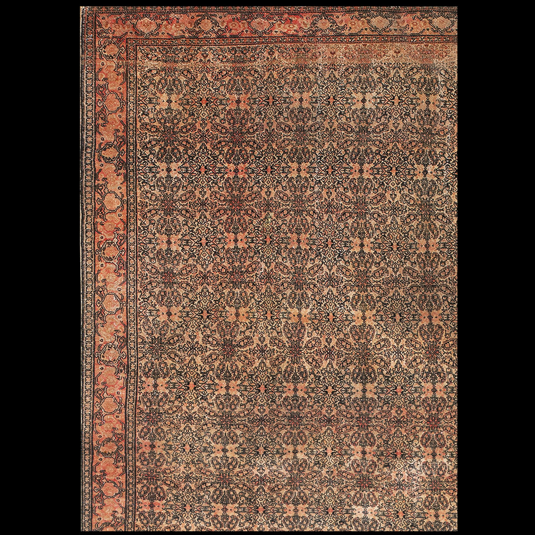 Antique Senneh Rug - 20738 | Persian Formal 6' 0'' x 9' 8'' | Ivory, Origin Persia, Circa: 1880